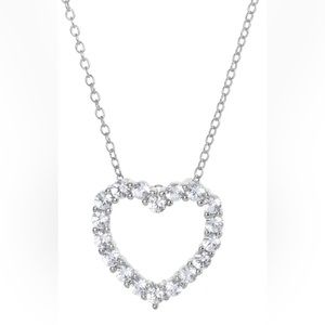 Savvy Cie Jewels  Sterling Silver CZ Open Heart Pendant Necklace
